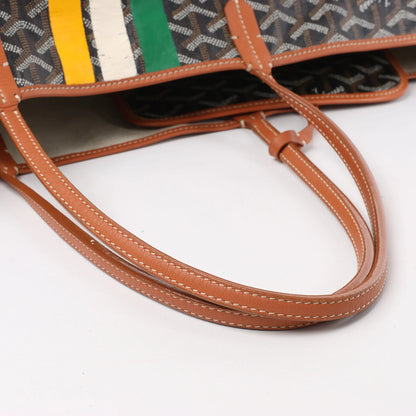 Goyard Saint Louis GM Schultertasche aus PVC und Leder in Braun
