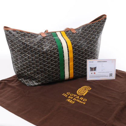 Goyard Saint Louis GM Schultertasche aus PVC und Leder in Braun