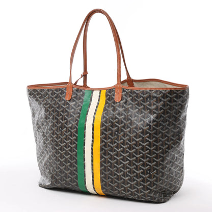 Goyard Saint Louis GM Schultertasche aus PVC und Leder in Braun