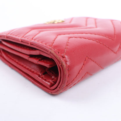 Gucci GG Marmont 466492 Kompakte Lederbrieftasche Rot