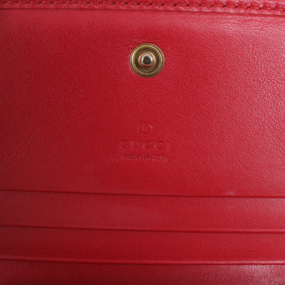 Gucci GG Marmont 466492 Kompakte Lederbrieftasche Rot