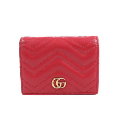 Gucci GG Marmont 466492 Kompakte Lederbrieftasche Rot