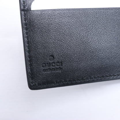 Gucci Guccissima 212185 Kompakte Geldbörse aus Leder in Schwarz