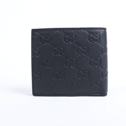 Gucci Guccissima 212185 Kompakte Geldbörse aus Leder in Schwarz