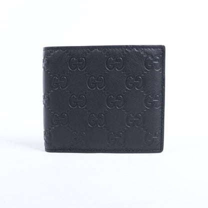 Gucci Guccissima 212185 Kompakte Geldbörse aus Leder in Schwarz