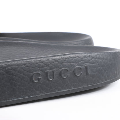 Gucci Pursuit Slides Sandalen, Beige/Schwarz/Rot, Größe 46
