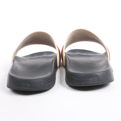 Gucci Pursuit Slides Sandalen, Beige/Schwarz/Rot, Größe 46