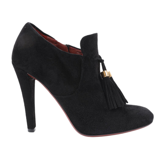 Gucci – Schwarze Stiefeletten aus Wildleder mit Quasten – Größe 37,5 EU 298169