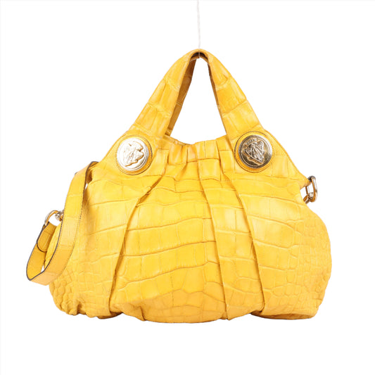 Gucci Exotenleder - Alligator Hysteria Top 2way Handtasche in Gelb