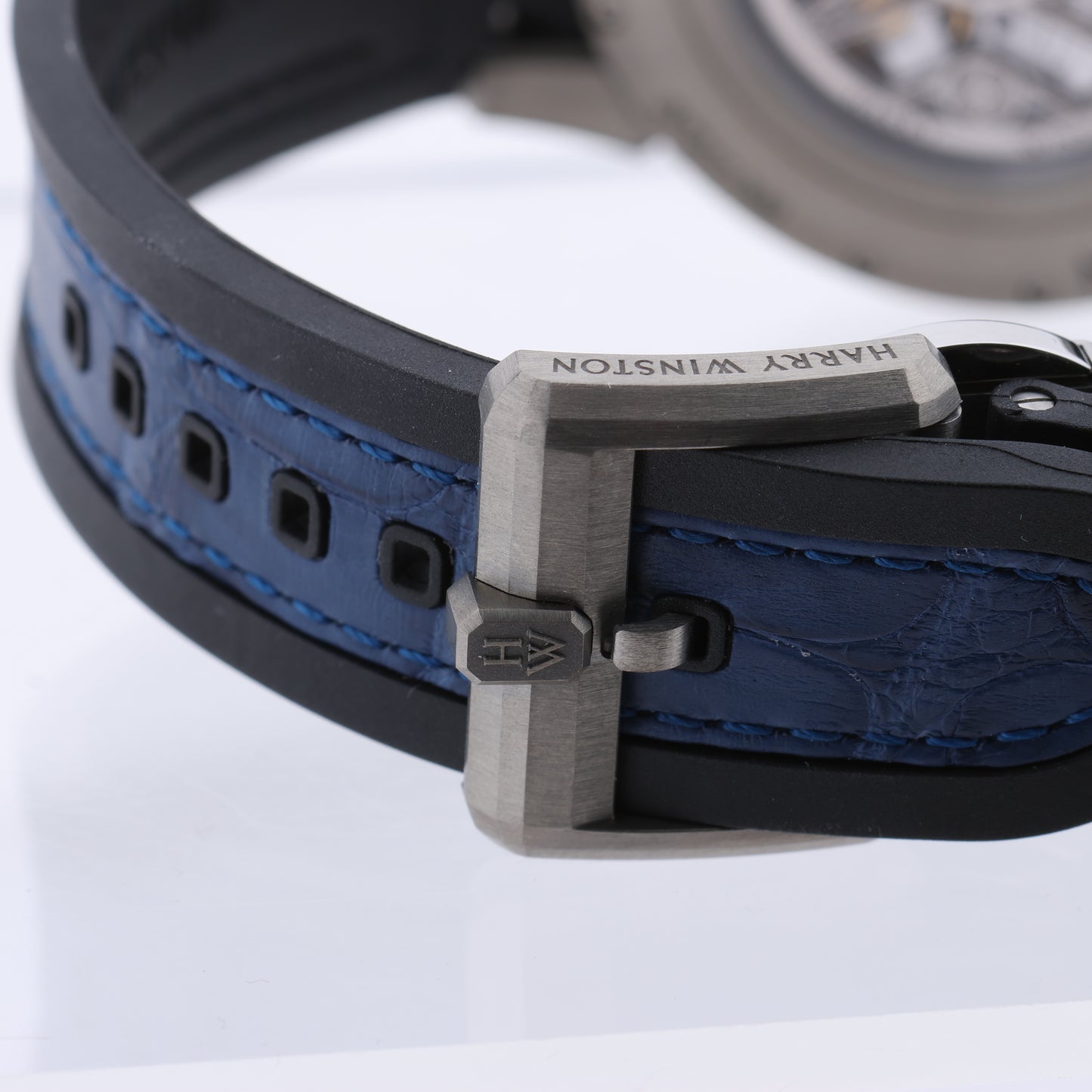 Harry Winston Project Z10 OCEABI42ZZ001 Crocodile leather x Zalium AT Skeleton Dial 42mm Watch
