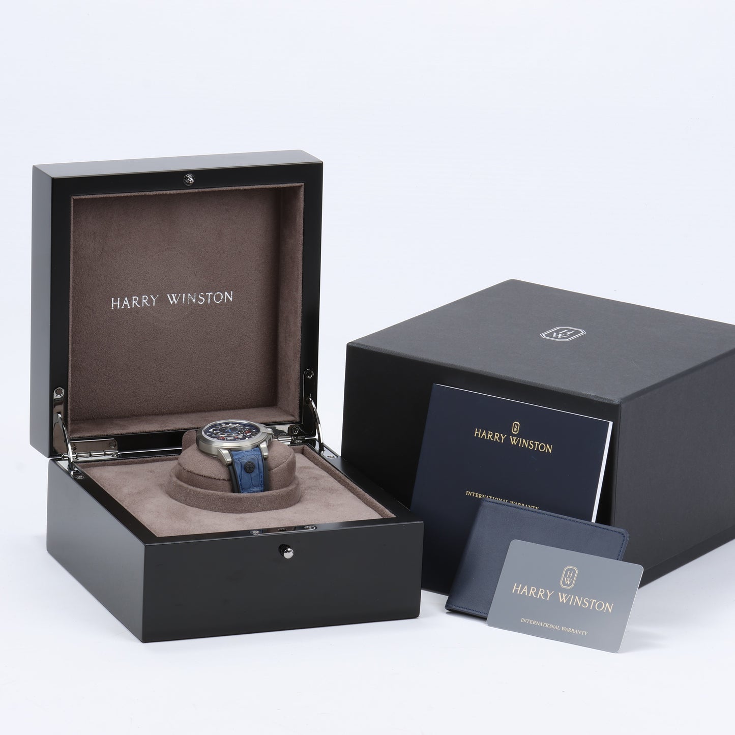 Harry Winston Project Z10 OCEABI42ZZ001 Crocodile leather x Zalium AT Skeleton Dial 42mm Watch