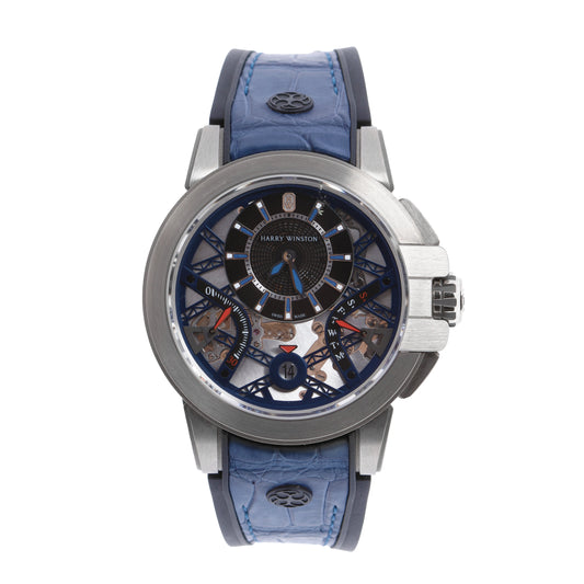 Harry Winston Project Z10 OCEABI42ZZ001 Krokodilleder x Zalium AT Skelett-Zifferblatt 42 mm Uhr