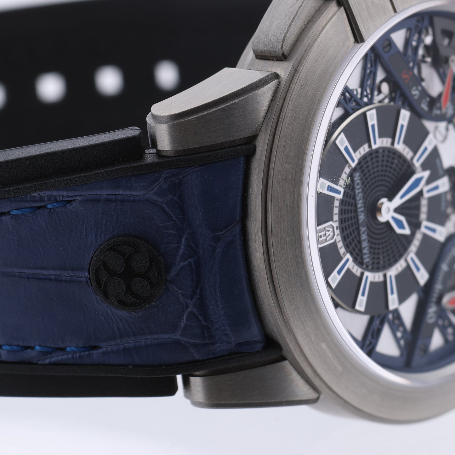 Harry Winston Project Z10 OCEABI42ZZ001 Crocodile leather x Zalium AT Skeleton Dial 42mm Watch