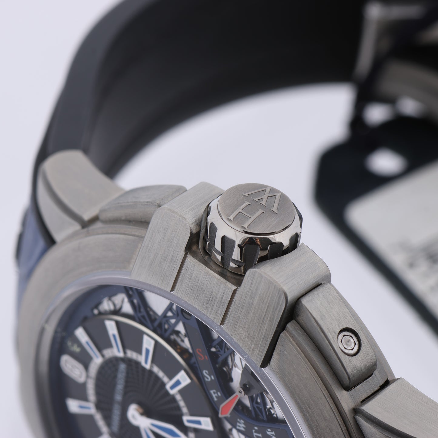 Harry Winston Project Z10 OCEABI42ZZ001 Crocodile leather x Zalium AT Skeleton Dial 42mm Watch