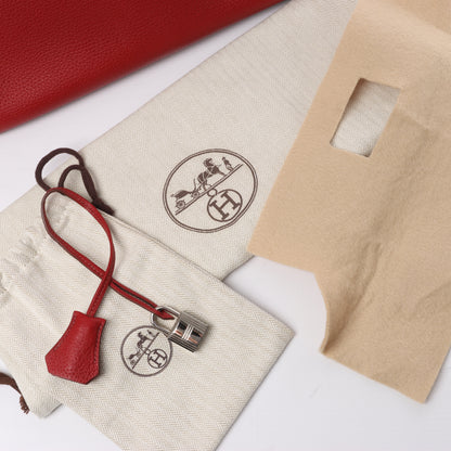 HERMES Birkin 35 Taurillon Clemence Rouge Garance Silberne Metallbeschläge □M: 2009