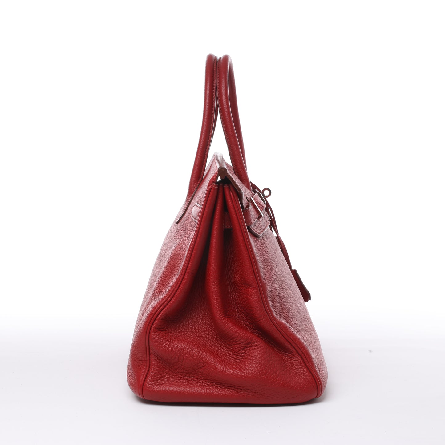HERMES Birkin 35 Taurillon Clemence Rouge Garance Silberne Metallbeschläge □M: 2009