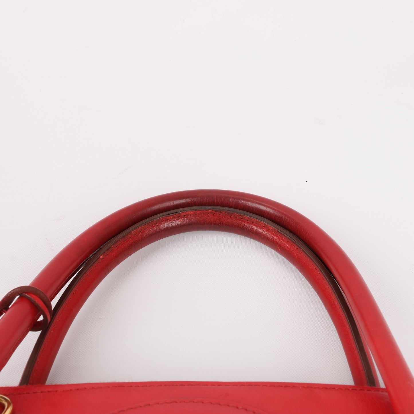 HERMES Bolide 35 Box Leder in Rouge Vif Gold Metallbeschläge ○W:1993