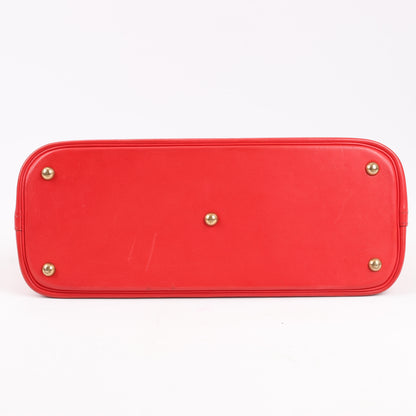 HERMES Bolide 35 Box Leder in Rouge Vif Gold Metallbeschläge ○W:1993