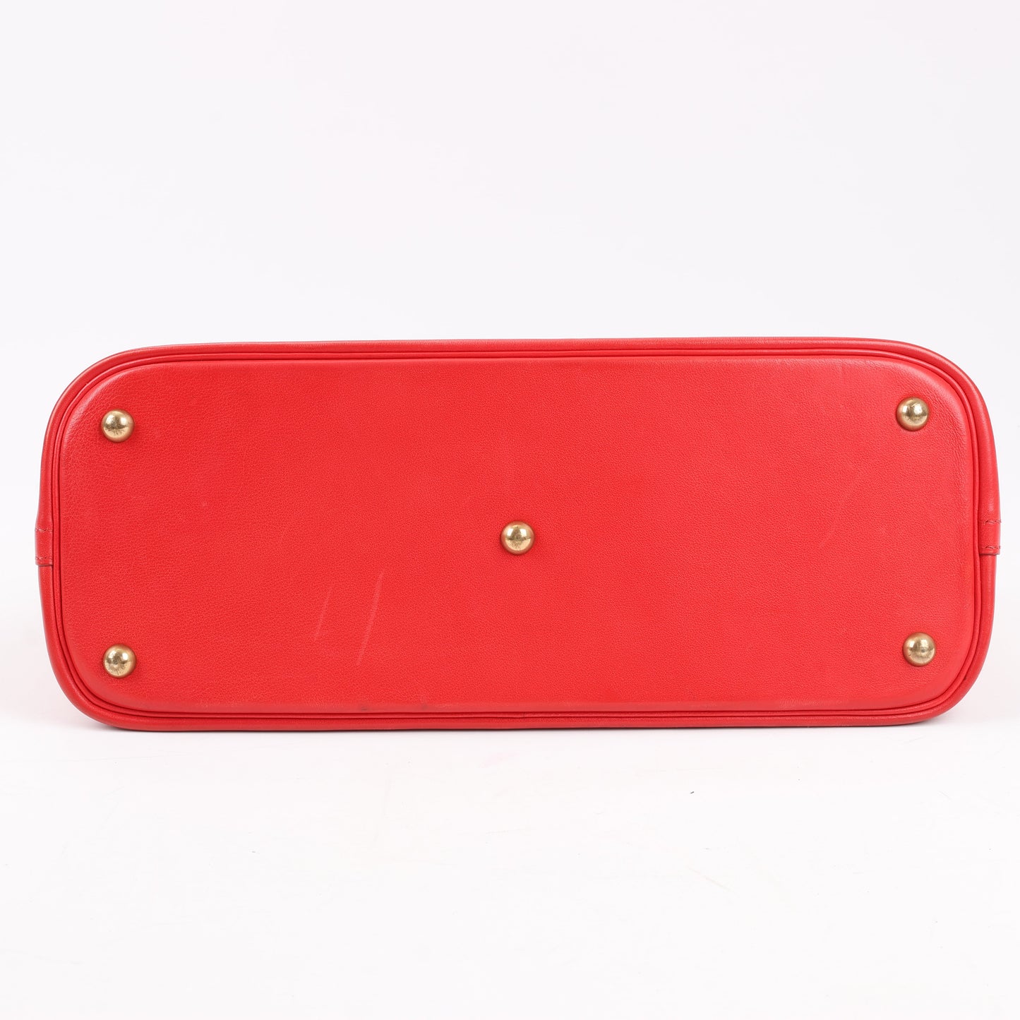 HERMES Bolide 35 Box Leder in Rouge Vif Gold Metallbeschläge ○W:1993