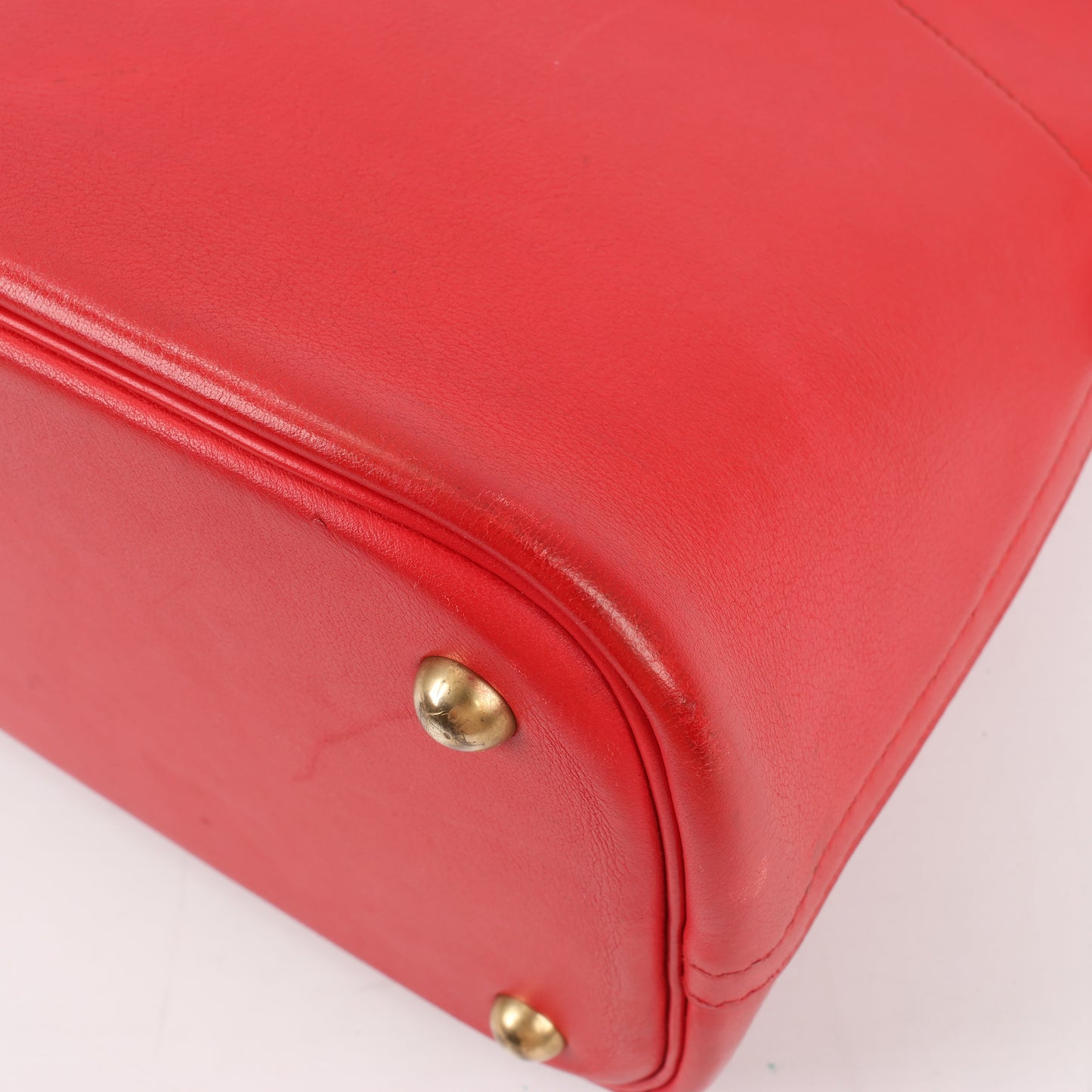 HERMES Bolide 35 Box Leder in Rouge Vif Gold Metallbeschläge ○W:1993