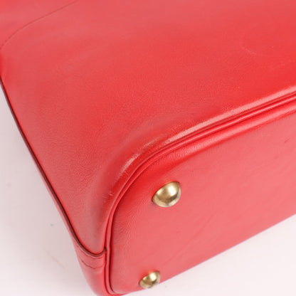 HERMES Bolide 35 Box Leder in Rouge Vif Gold Metallbeschläge ○W:1993