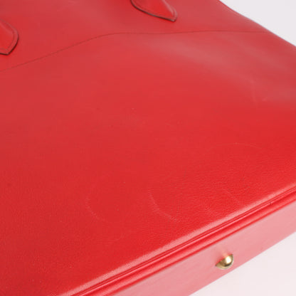 HERMES Bolide 35 Box Leder in Rouge Vif Gold Metallbeschläge ○W:1993