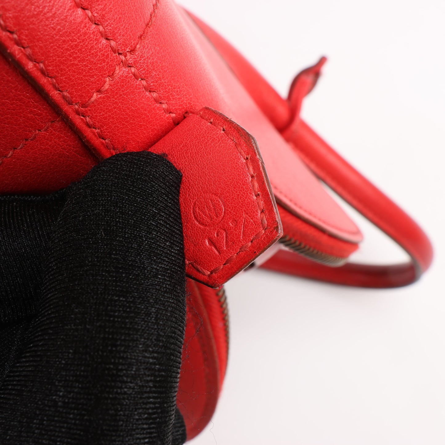 HERMES Bolide 35 Box Leder in Rouge Vif Gold Metallbeschläge ○W:1993