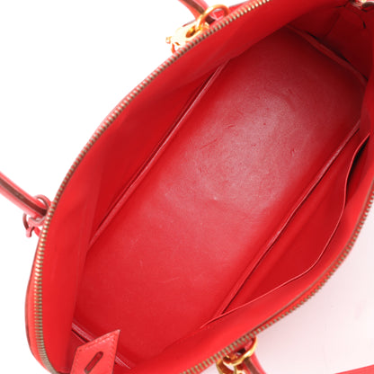 HERMES Bolide 35 Box Leder in Rouge Vif Gold Metallbeschläge ○W:1993