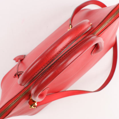 HERMES Bolide 35 Box Leder in Rouge Vif Gold Metallbeschläge ○W:1993