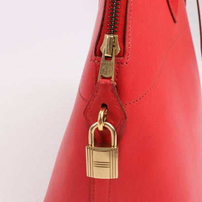 HERMES Bolide 35 Box Leder in Rouge Vif Gold Metallbeschläge ○W:1993