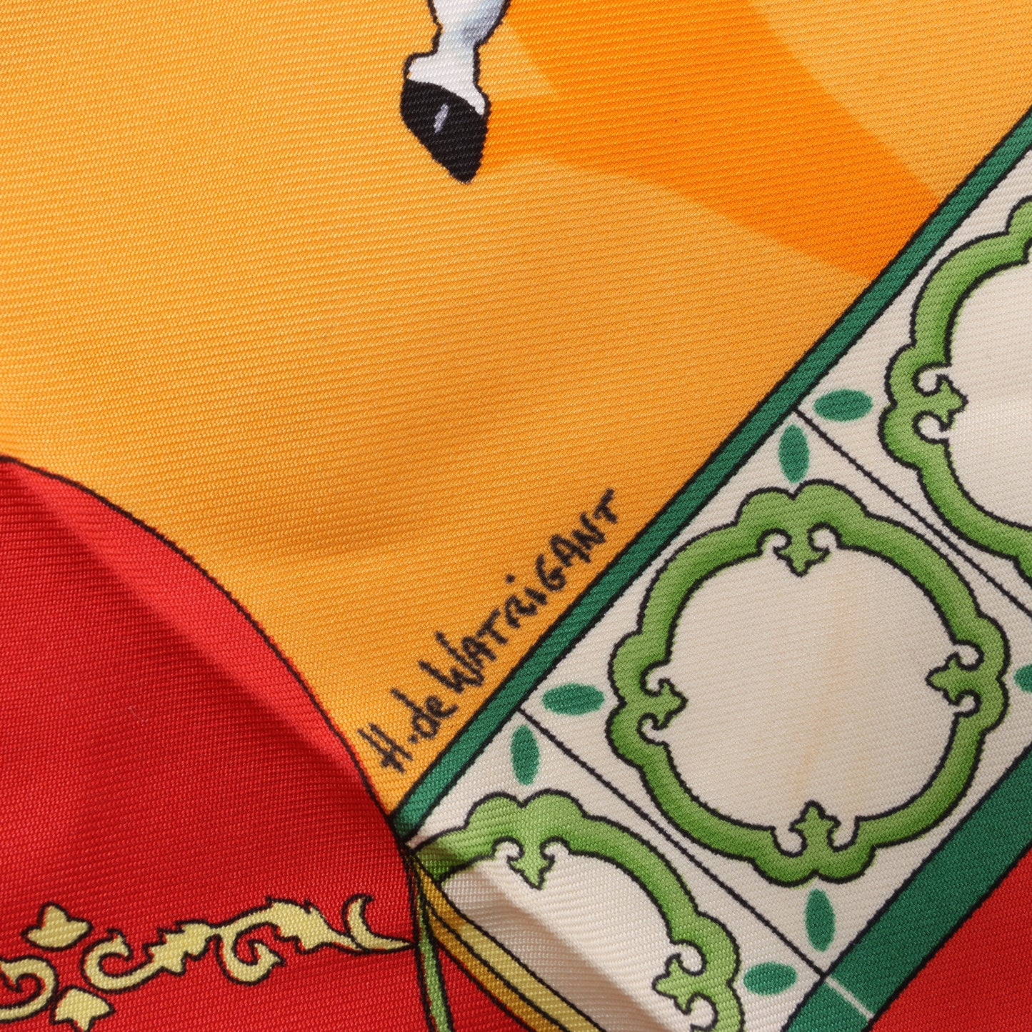 Hermès Carré  90 "Real Escuela Andaluza del Arte" 100% Silk Scarf in Red