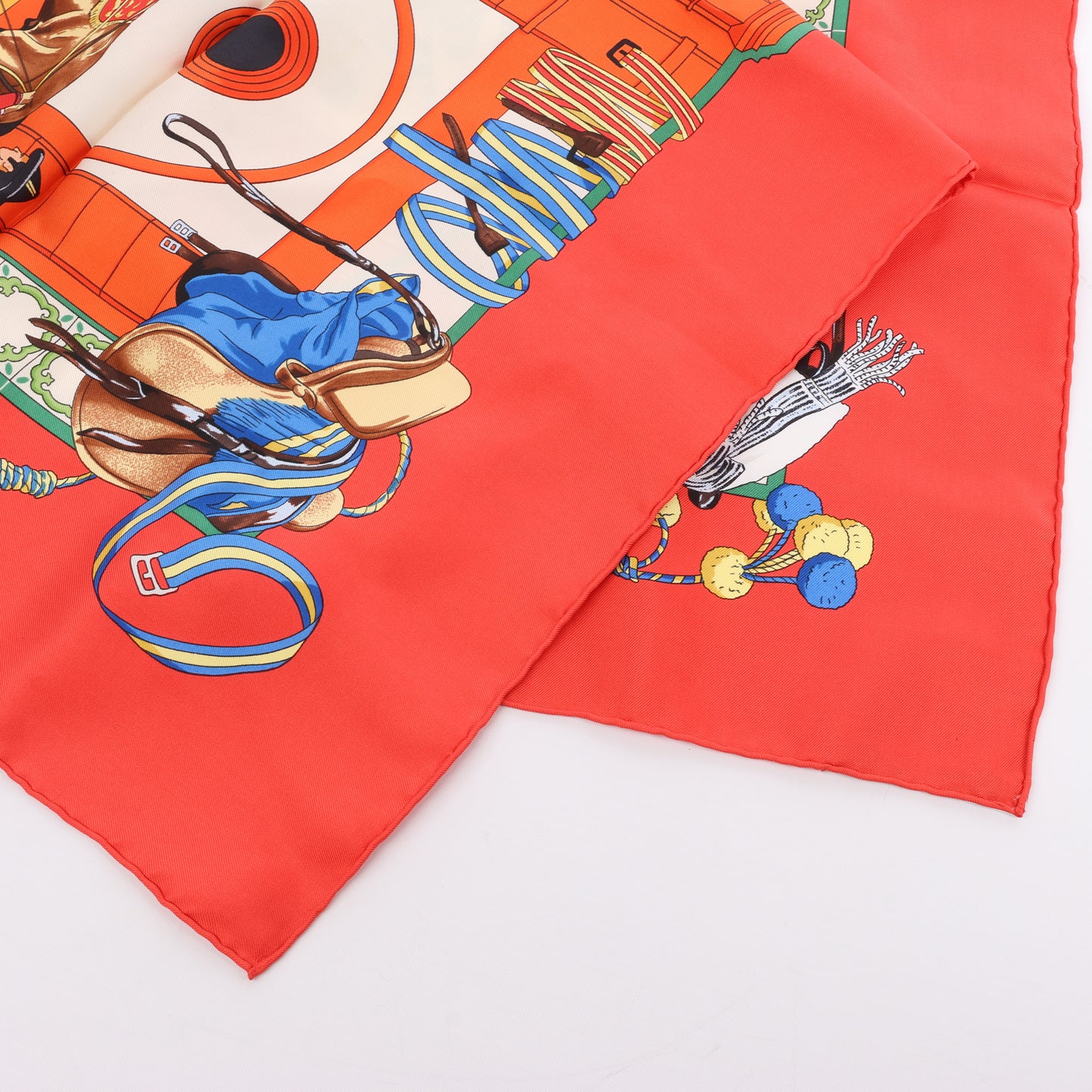 Hermès Carré  90 "Real Escuela Andaluza del Arte" 100% Silk Scarf in Red