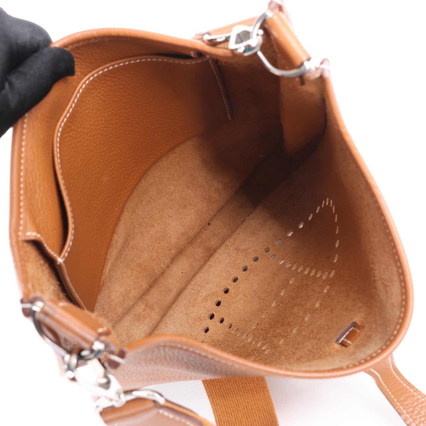 HERMES  Evelyne 1 29 PM Taurillon Clemence Gold Silver Metal Fittings Shoulder Bag □J: 2006