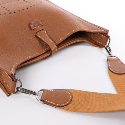 HERMES  Evelyne 1 29 PM Taurillon Clemence Gold Silver Metal Fittings Shoulder Bag □J: 2006