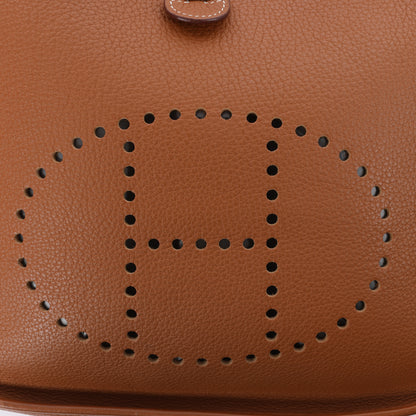 HERMES  Evelyne 1 29 PM Taurillon Clemence Gold Silver Metal Fittings Shoulder Bag □J: 2006