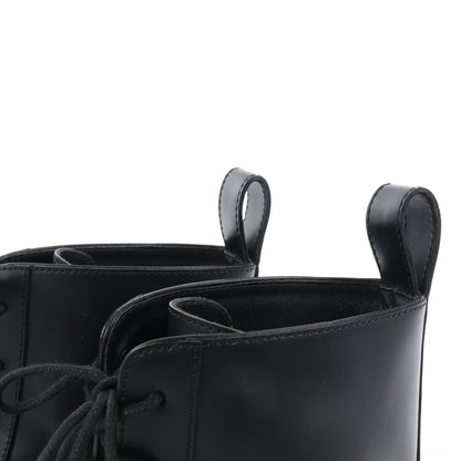 Bottines Hermès Funk en cuir avec garnitures métalliques Kelly, noires, pointure 38,5 EU