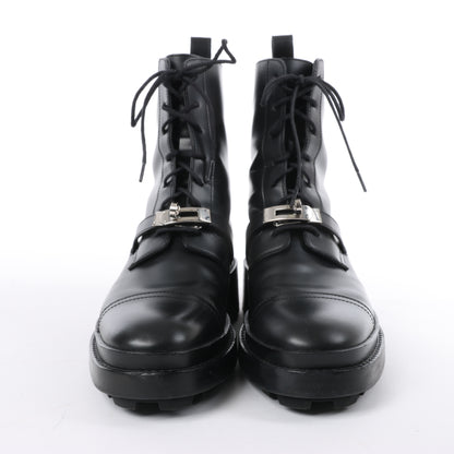 Bottines Hermès Funk en cuir avec garnitures métalliques Kelly, noires, pointure 38,5 EU