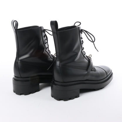 Bottines Hermès Funk en cuir avec garnitures métalliques Kelly, noires, pointure 38,5 EU