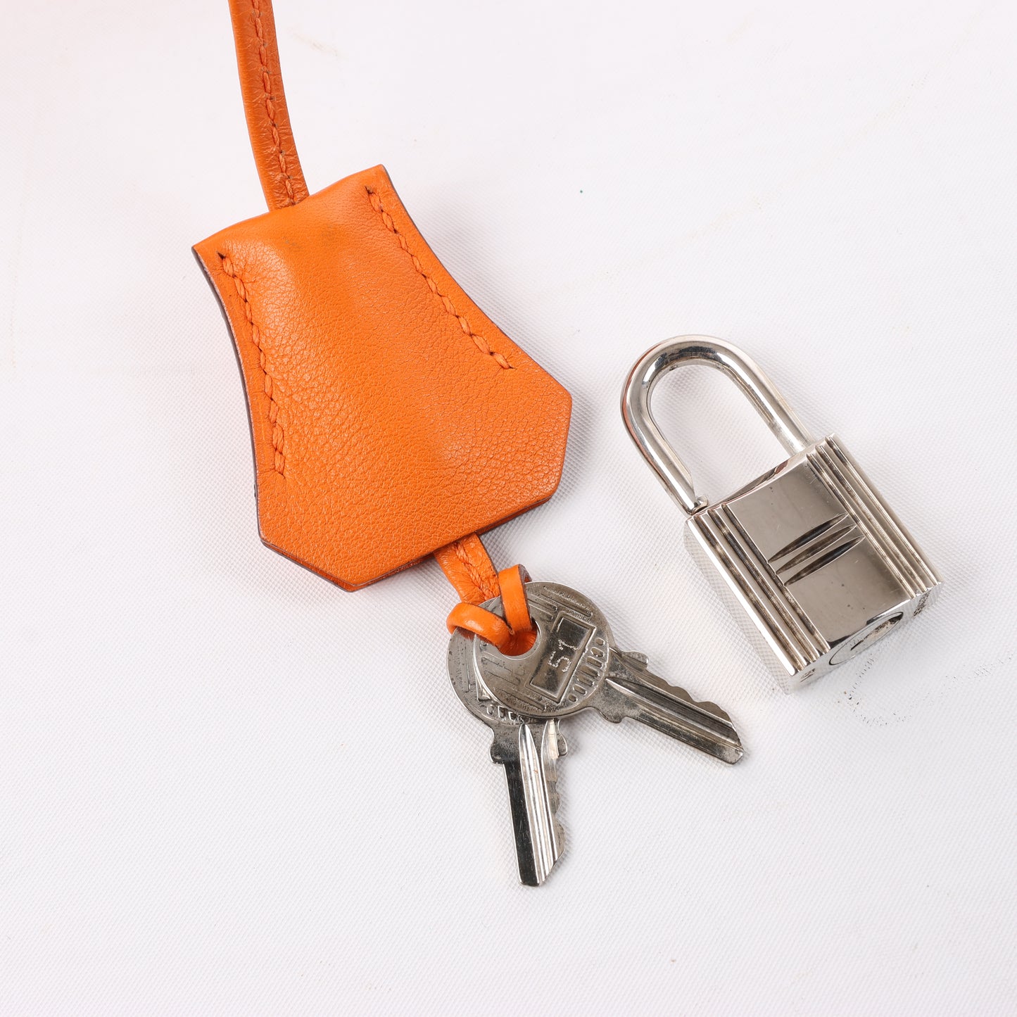 HERMES Birkin 30 Veau Swift Orange Silber Metallbeschläge Handtasche □J: 2006