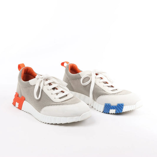 Hermès Bouncing Suede Sneakers in Gray, Size in 44 EU