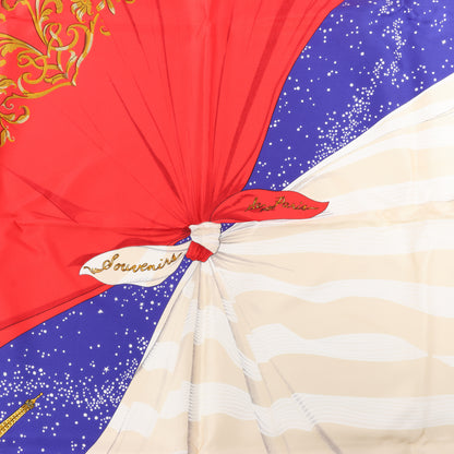 Hermès Carré 90 "Souvenirs de Paris" 100% Silk Scarf in Blue