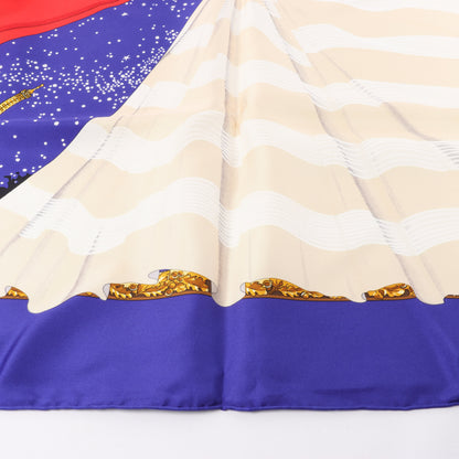 Hermès Carré 90 "Souvenirs de Paris" 100% Silk Scarf in Blue