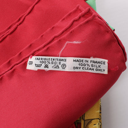 Hermès Carré 90 "Ferronnerie" 100% Silk Scarf in Red