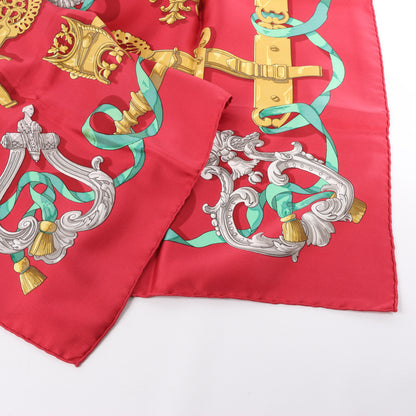 Hermès Carré 90 "Ferronnerie" 100% Silk Scarf in Red