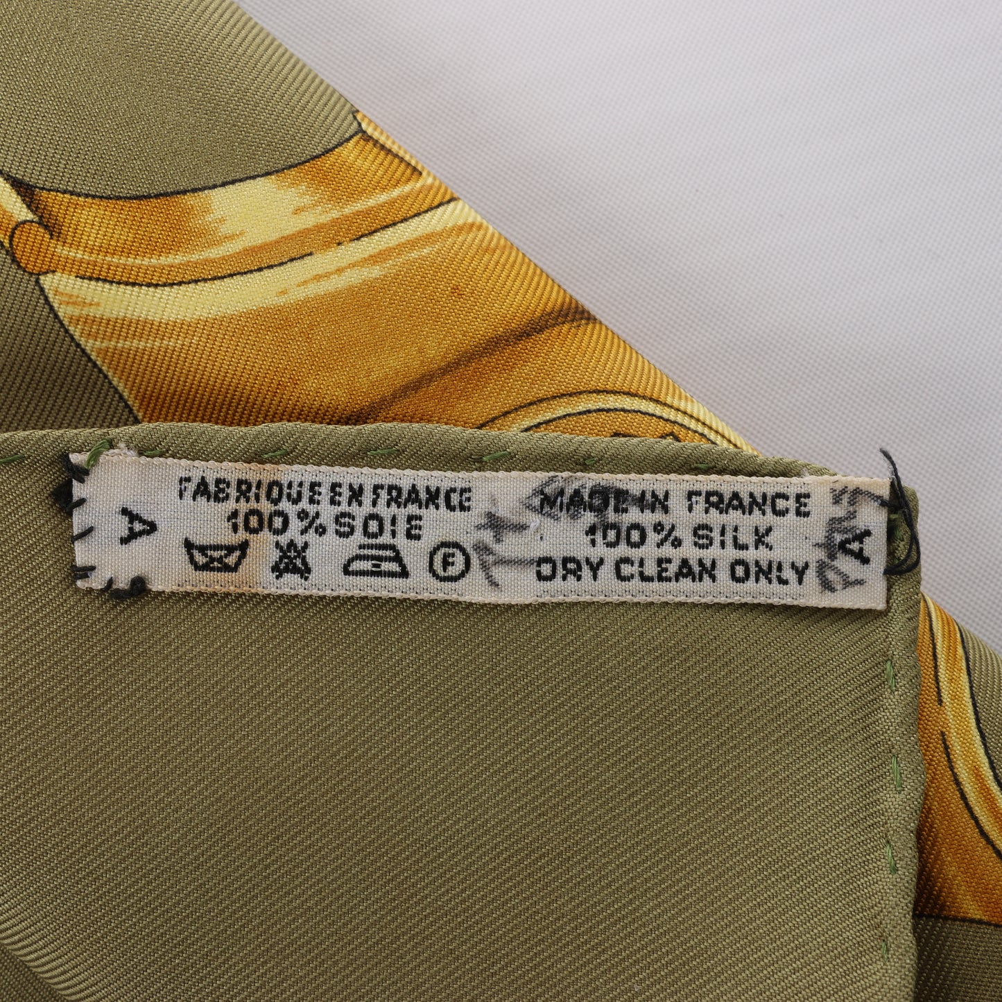 Hermès Carré 90 "Pampa" 100% Silk Scarf in Khaki