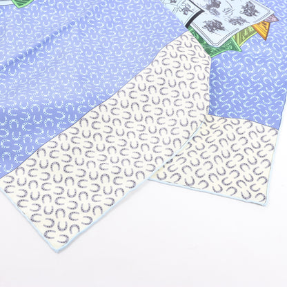 Hermès Carré 90 „À Cheval Sur Mon Carré“ Schal aus 100 % Seide in Blau