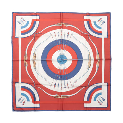 Hermès Carré 90 „ARCS EN CIEL“ 100 % Seidenschal in Rot x Blau