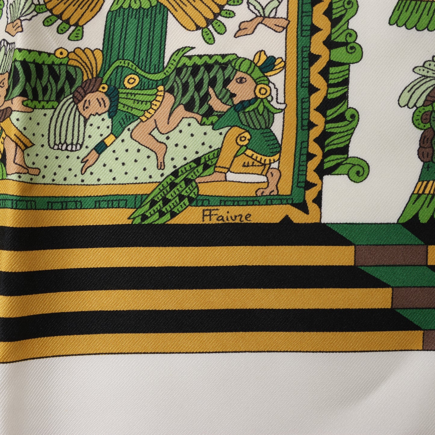 Hermès Carré 90 "ASTRES et SOLEILS" 100% Silk Scarf in Green