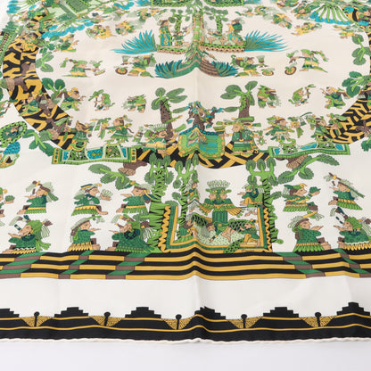 Hermès Carré 90 "ASTRES et SOLEILS" 100% Silk Scarf in Green