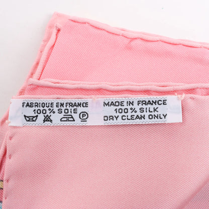 Hermès Carré 90 „Auteuil en Mai“ Seidentaschentuch in Rosa